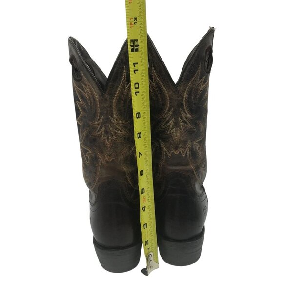 Ariat Circuit Striker Men 9/42 Square Toe Western Boot Brown Embroidered Leather - Picture 5 of 11